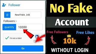 WITHOUT LOGIN get 10k Free instagram followers  instagram followers increase in 2024  New Trick [upl. by Annabal]