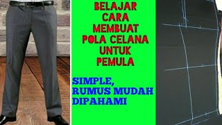 tutorial pola celana full penjelasan cara menjahit celana panjang1 [upl. by Eirrot]