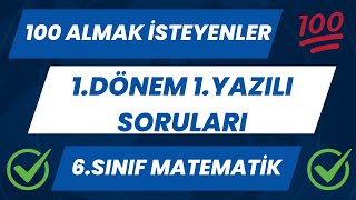 6Sınıf Matematik 1Dönem 1Yazılı Soruları 2024  2025 [upl. by Genovera]