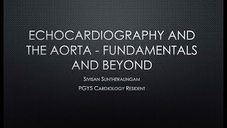 Echocardiography and the Aorta Fundamentals and Beyond [upl. by Suiradal]