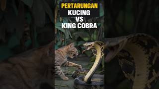 Pertarungan sengit kucing pemberani vs king cobra kucing kucingvsular cat ularcobra kucinglucu [upl. by Odetta]