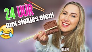 24 UUR ALLEEN MAAR MET STOKJES ETEN 🥢  Challenge [upl. by Carri]