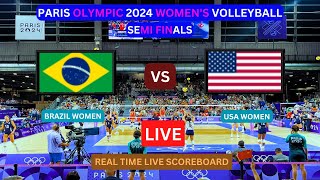 Brazil Vs USA LIVE Score UPDATE Today Semi Finals Match 2024 Paris Olympic Women’s Volleyball LIVE [upl. by Persas]