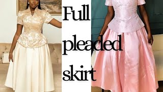 HOW TO MAKE box pleat midi skirt full pleated skirt by your prudential atelier side gathers [upl. by Armilla]