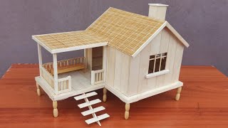 Como construir una casa con palitos de helado  How to Make a Cute House By using Popsicle Stick [upl. by Birkle]