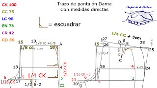 Trazo de pantalón de dama [upl. by Sanbo803]