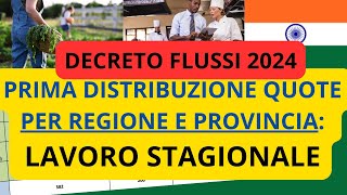 DISTRIBUZIONE QUOTE DECRETO FLUSSI 2024  LAVORO STAGIONALE [upl. by Komarek]