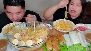 Pancit malabon at Lumpiang Sariwa Mukbang [upl. by Aniweta]