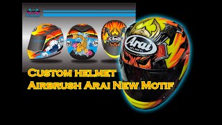 repaint Arai helmet  airbrush helm repainthelm repainthelmet designhelmet [upl. by Noakes]