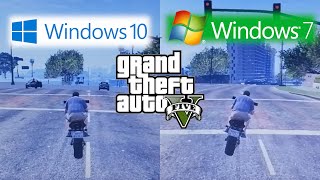 GTA 5  Windows 10 vs Windows 7 Performance on Potato PC  Celeron N2840 Intel HD 4 GB RAM [upl. by Emorej649]