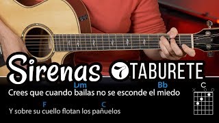 Sirenas  Taburete ACORDES para guitarra [upl. by Ivah]