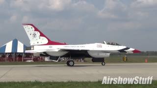 USAF Thunderbirds Taxi In  Thunder Over Michigan 2014 [upl. by Essile]