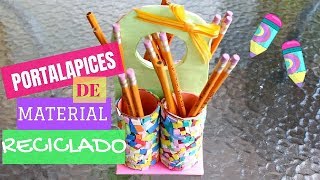 DIY PORTALAPICES DE MATERIAL RECICLADO  MUY FACIL [upl. by Enamrahc]