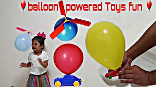 Balloon powered Toys Balloon race car  Helicopter balloon [upl. by Wheeler]