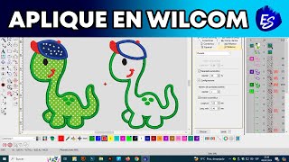 ✅✅ REALIZAR APLIQUE DE DINOSAURIO EN WILCOM 🐱‍🐉🐱‍🐉 [upl. by Dlareg230]