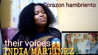 INDIA MARTINEZ  Corazon Hambriento ft Abel pintos reactionfirst time hearing [upl. by Annaeiluj331]