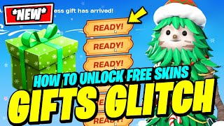 PRESENTS GLITCH How to OPEN MULTIPLE Presents AND Get the FREE Winterfest Skins in Fortnite [upl. by Cairistiona537]