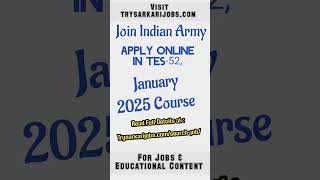 Indian Army TES52 Application Form Online  Sarkari Jobs Try shortviral [upl. by Hahsi]