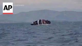 Video shows moment boat sinks in eastern Congo killing at least 78 [upl. by Jena]