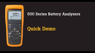 How to use the Fluke 500 Series Battery Analyzers [upl. by Alios]