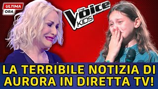 🔴THE VOICE KIDS LA TERRIBILE NOTIZIA DI AURORA DI PROFIO IN DIRETTA TV  ANTONELLA CLERICI PIANGE [upl. by Anera793]