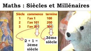 Compter les siècles et les millénaires  Maths ce1 ce2 cm1 cm2 clis [upl. by Ayanej831]