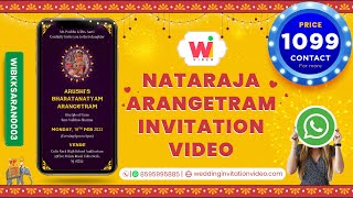 Arangetram Video Invitation Samples Rs 1099  Bharathanatya Arangetra Video Invitation New Video [upl. by Nosyt106]