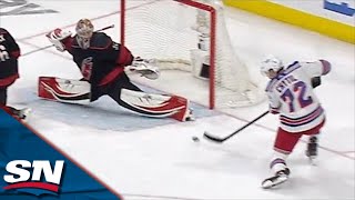 Antti Raanta Stretches Out To Rob Filip Chytil With Amazing Toe Save [upl. by Suoivatnom2]