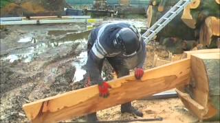 Quarter sawing using chainsaw mill part 2 [upl. by Enytnoel]