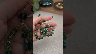 DIY Jewelry Handmade Crystal Beaded Earrings  Easy Wire Wrapped Earrings Design  Jewellery Making [upl. by Narak944]