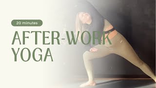 After Work Yoga  Destress and unwind after a long day at work in 20 minutes [upl. by Borlow]