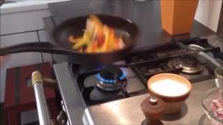 The classic sauté toss by Chef Alex Miles in AUSfonte cast iron sauteuse pan [upl. by Nickles]