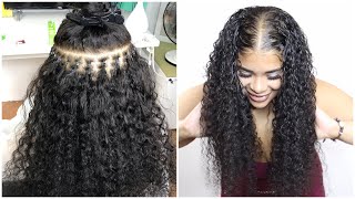 How to install itips micro links extensions on thin fine curly natural hair  Curlsqueen hair [upl. by Quill]