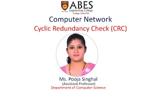 Cyclic Redundancy Check CRC  Error Detection  Computer Network  ABES EC Ghaziabad [upl. by Eiznil823]