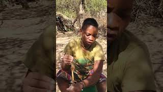 She cook African cornmeal porridge in the bush hadzabe cooking shorts [upl. by Enia]