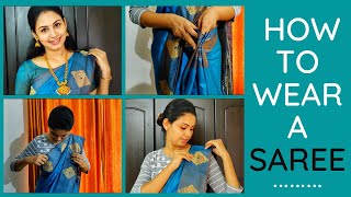 സാരി എങ്ങനെ പെട്ടെന്നു ഉടുക്കാം  How to Wear a Saree  Malayalam  English Sub  Keerthis Katalog [upl. by Sigismundo336]