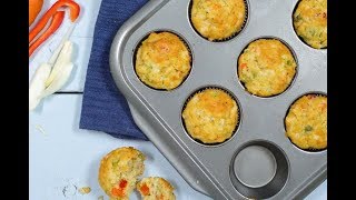 Muffins salés au bacon cheddar et légumes [upl. by Nivrac]