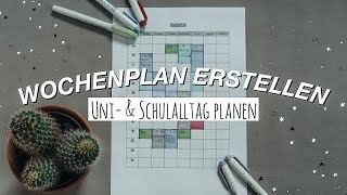 WOCHENPLAN ERSTELLEN  Uni  amp Schulalltag organisieren  Lorena [upl. by Fax]