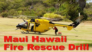 Maui Hawaii Fire Rescue  Off Shore Rescue Drill [upl. by Nicolis]