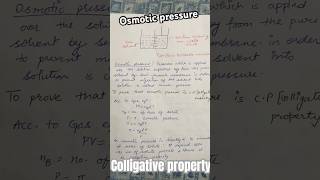 Osmotic pressure chemistry net exam class10science class12JEENEETcolligativeproperties [upl. by Nnaael586]