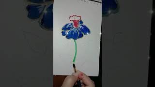 easy flower drawing 🌷art painting flowers nrworld5847 [upl. by Eslek]