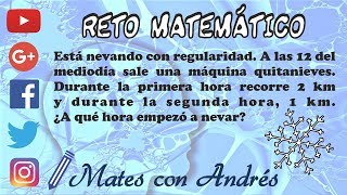 Reto matemático el problema de la máquina quitanieves ecuación diferencial [upl. by Suzetta]