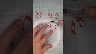 How I made Clay Candy Cane Earrings ☺️ Christmas Charms 🎄 Polymer Clay 🤗 [upl. by Esyli]