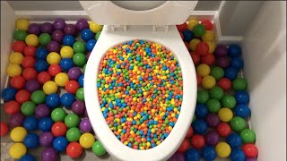 Will it Flush  Coca Cola Sprite Mirinda Balloons and Rainbow Skittles [upl. by Martijn]