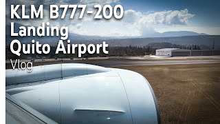 KLM B777200 Windy and HARD LANDING at Quito Airport  4K 60FPS [upl. by Leizahaj]