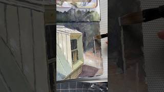 Gouache Plein air painting at the cabin gouache artshorts painting [upl. by Vin]