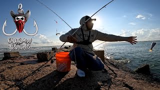 fishing the jetties of South Padre Island TX and caught a new species got poked by a catfish [upl. by Aivyls]