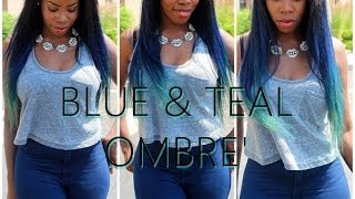 HOW TO BlueTeal Ombre using KISS Express Color Kit [upl. by Rehtaef460]