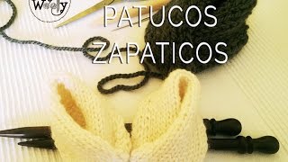 Patucos Zapatitos Escarpines de bebé fáciles en Punto Jersey [upl. by Etteluap]