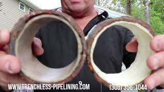 Trenchless Sewer Pipe Lining Company Pinecrest Kendall Coral Gables Palmetto Bay  how it works [upl. by Zilevi392]